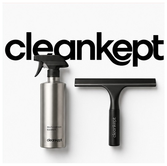 Cleankept cleaning spray bottle and squeegee