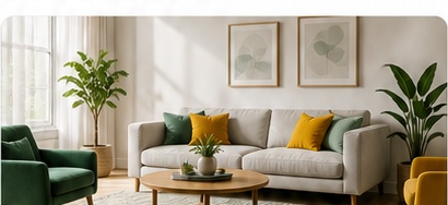 Colourful residential living space